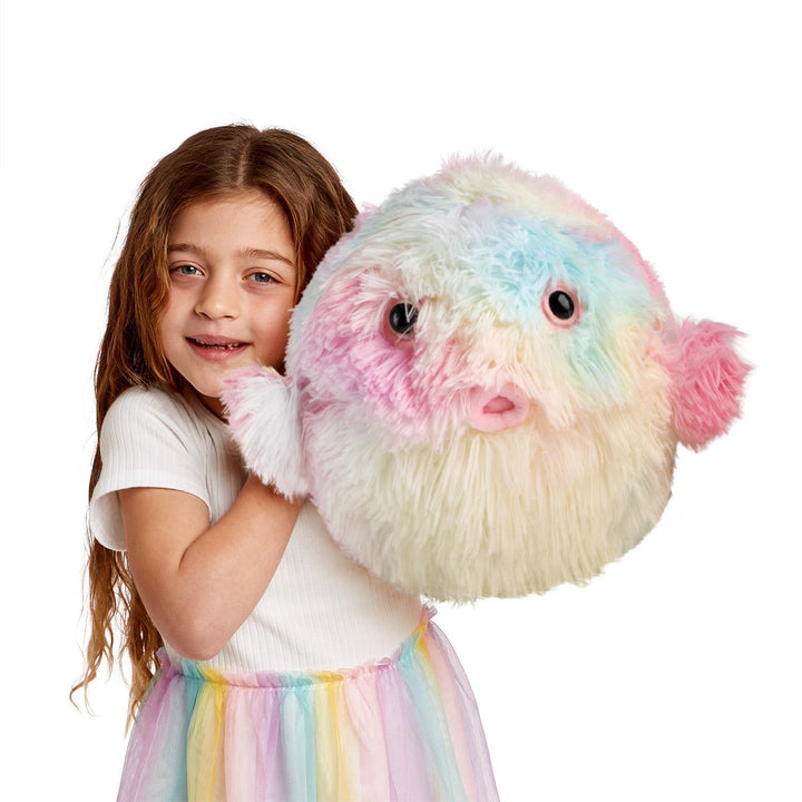Rainbow Puffer Fish Plush Toy