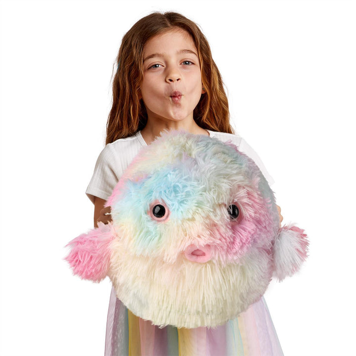Rainbow Puffer Fish Plush Toy