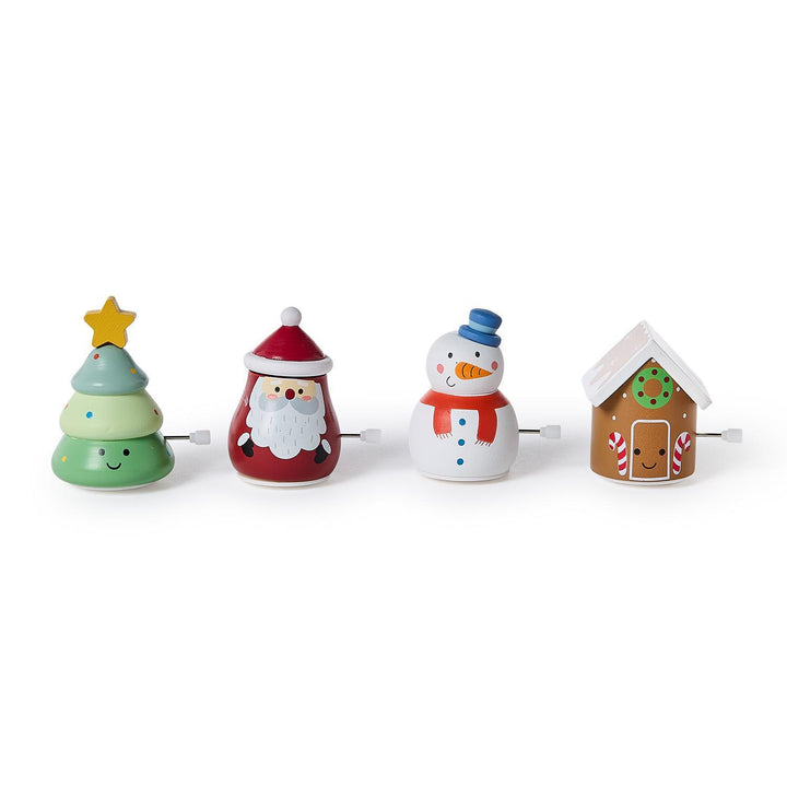 Wooden Wind Up Spinning Toy