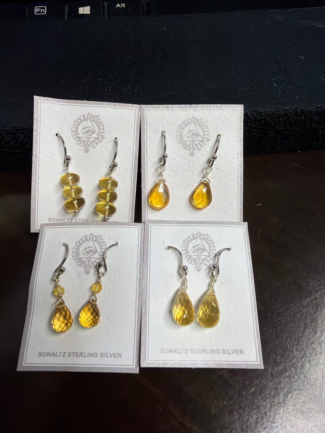 Citrine Earrings, Sterling Silver