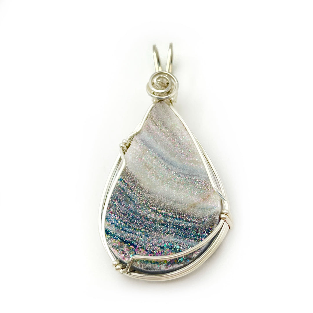 Chalcedony Drusy Pendant