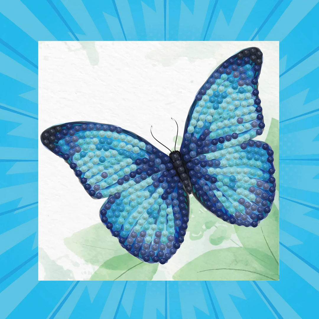 Blue Butterfly Diamond Dots