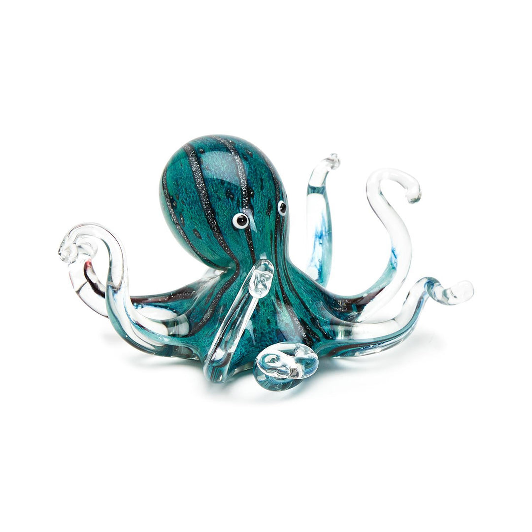Hand-Blown Glass Octopus Figurine