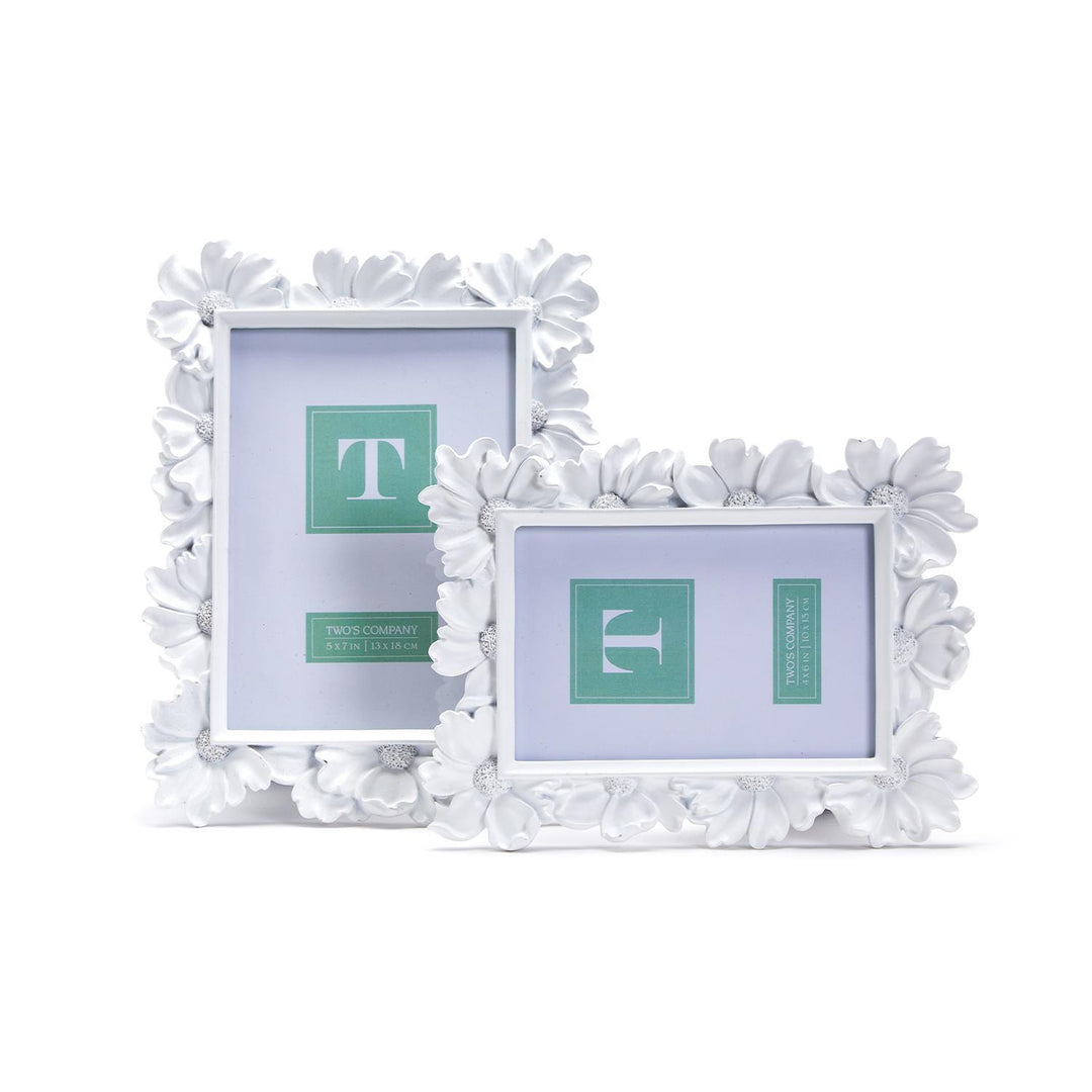 White Daisy Picture Frame Set
