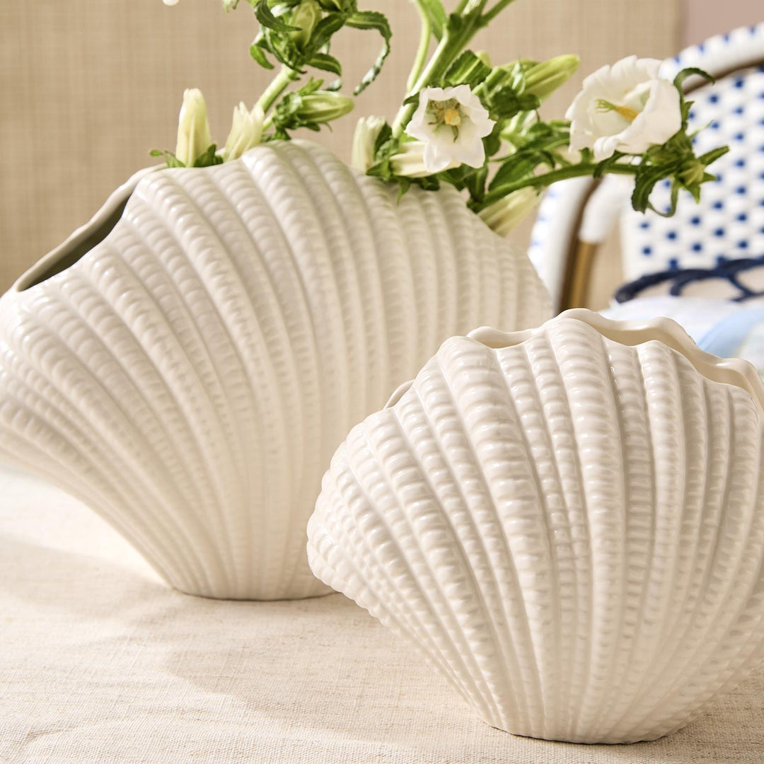 White Shell Vase- Large