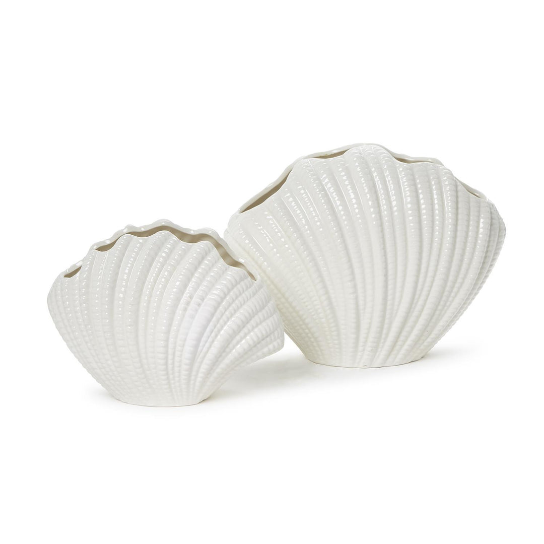 White Shell Vase- Large