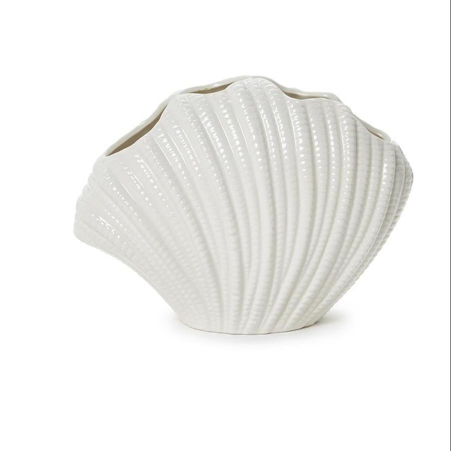 White Shell Vase- Large