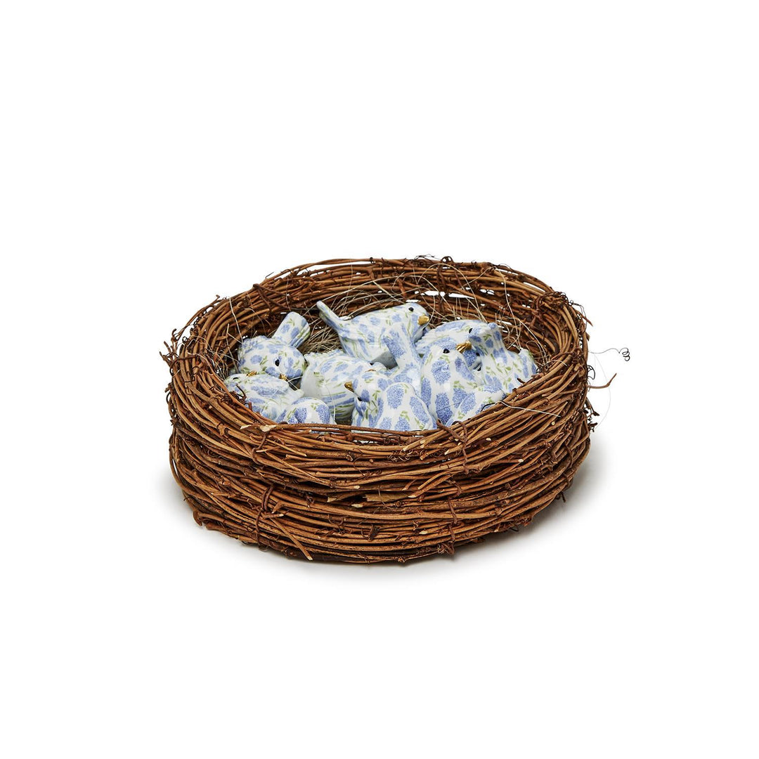 Blue Hydrangea Bird Tabletop Decoration