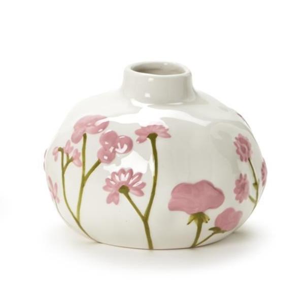 Hand-Painted Pink Floral Vases