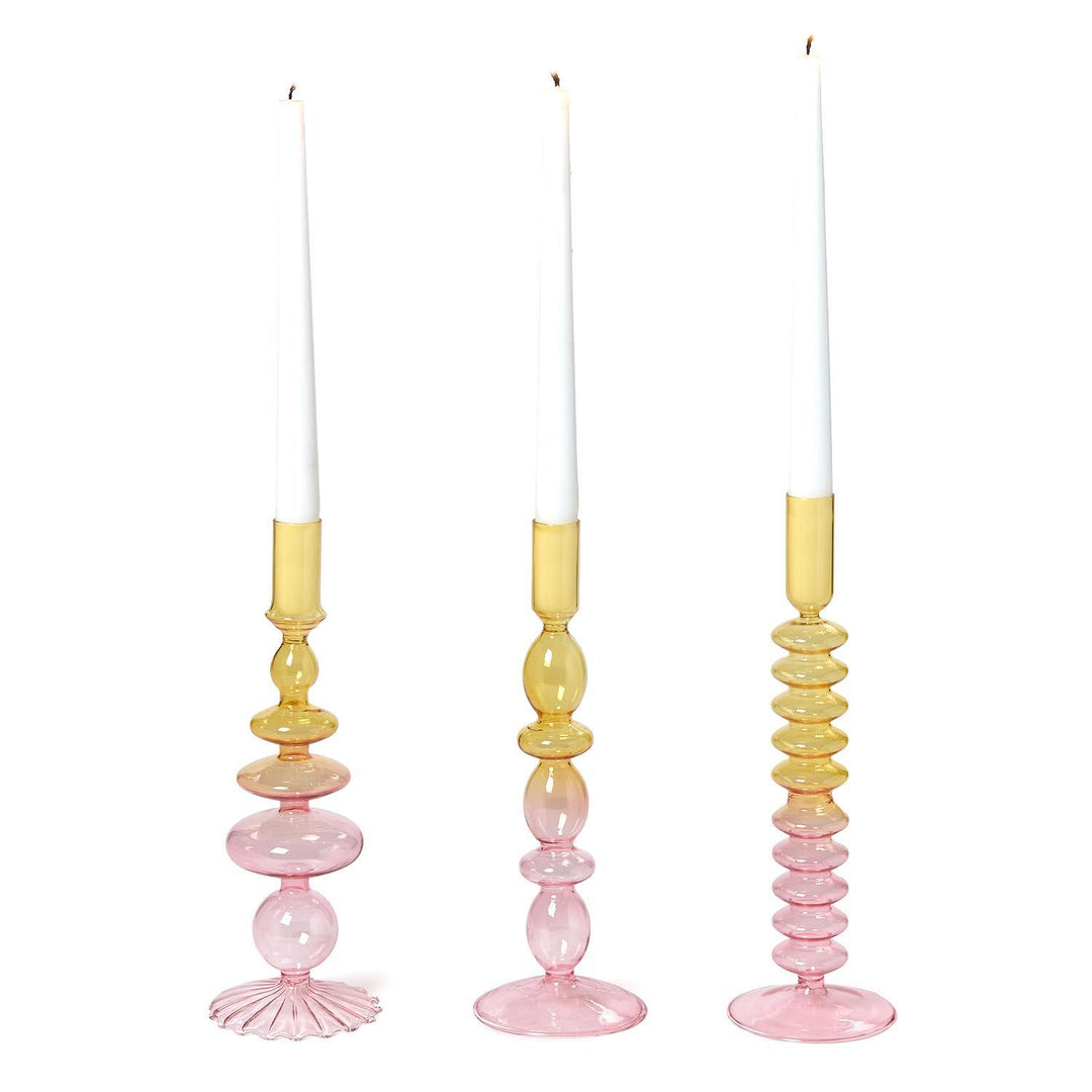 Hand-Blown Glass Candleholder