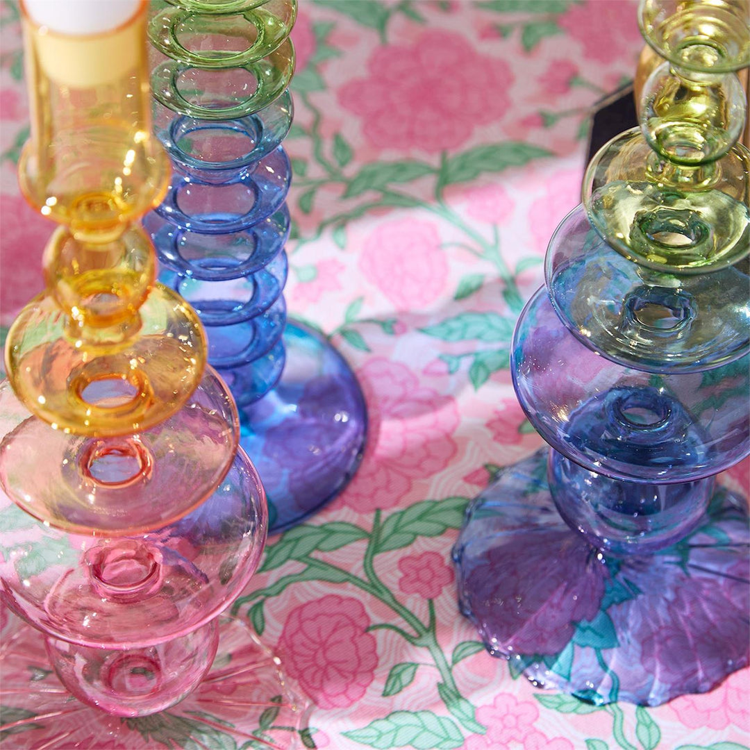 Hand-Blown Glass Candleholder