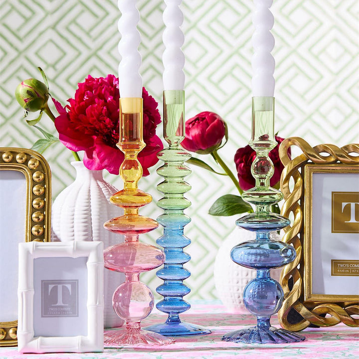 Hand-Blown Glass Candleholder