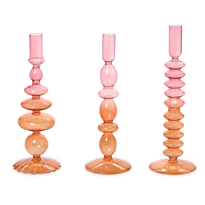 Hand-Blown Glass Candleholder
