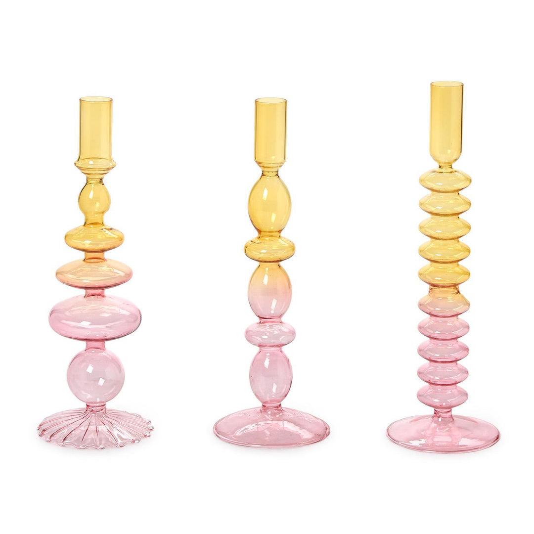 Hand-Blown Glass Candleholder