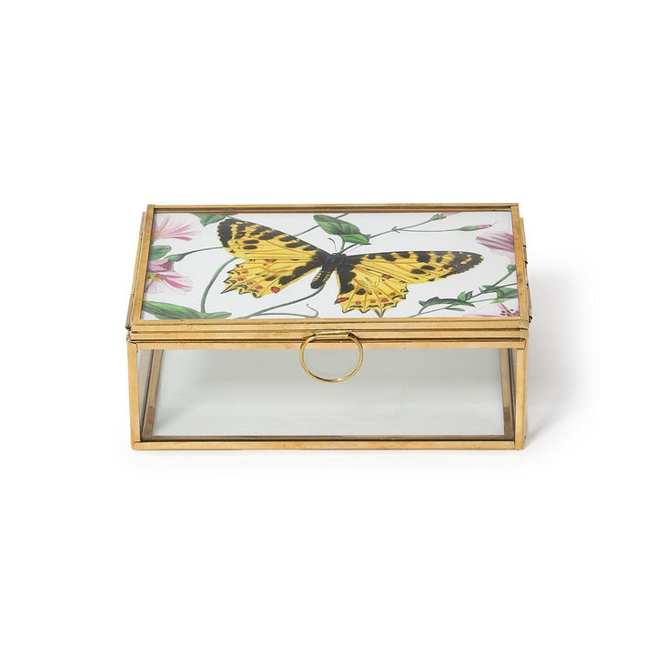 Glass and Brass Photo Frame Keepsake Box, Small