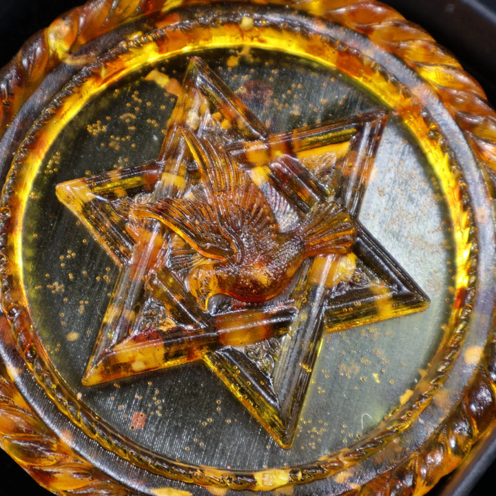 Amber Star of David Carving