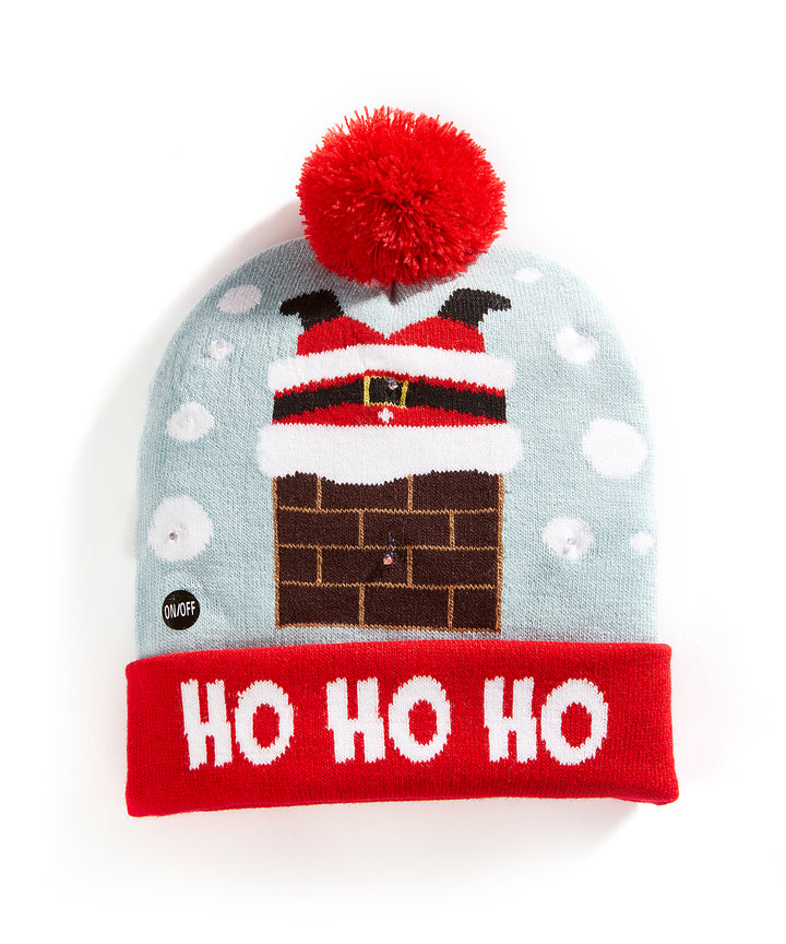 LED Hat w/ Sentiment - Santa in Chimney