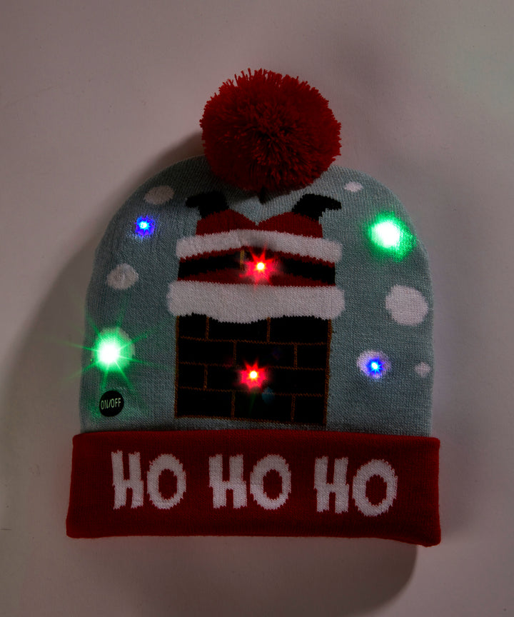 LED Hat w/ Sentiment - Santa in Chimney