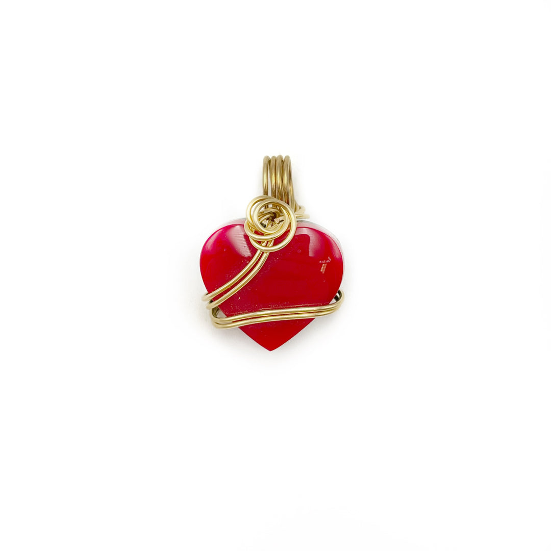 Rosarita Gold Slag Heart Pendant