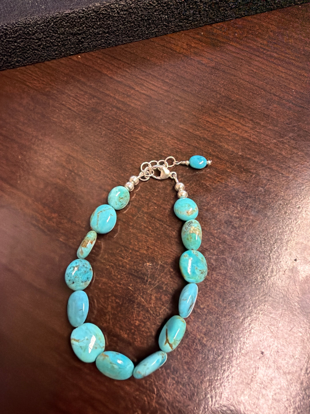 Kingman, AZ Turquoise, Med Bead Bracelet, Medium
