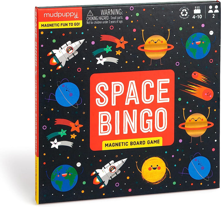 Space Bingo- Magnetic Bingo Game with Travel Friendly Tri-Fold Board