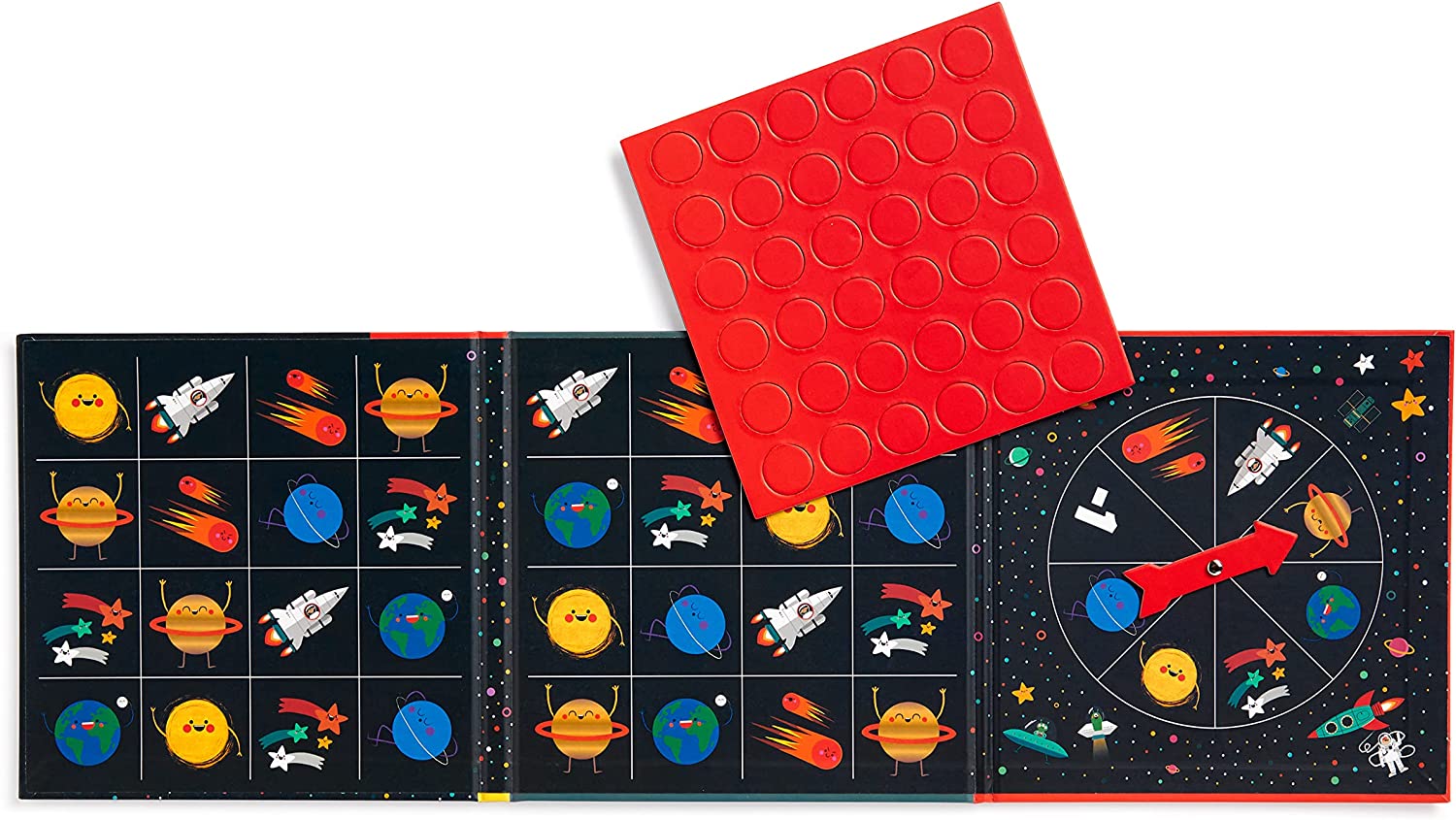 Space Bingo- Magnetic Bingo Game with Travel Friendly Tri-Fold Board