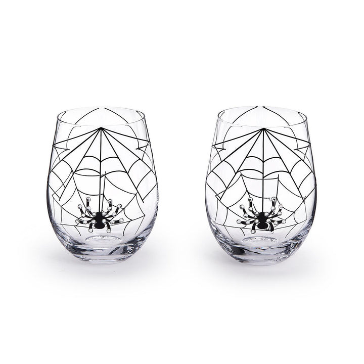 Jeweled Spider Stemless Wine Glass