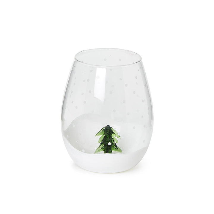 Snowed in Stemless Wine Glass