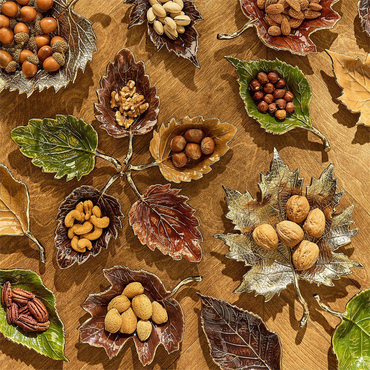 Autumn Allure Enameled Leaf Tray