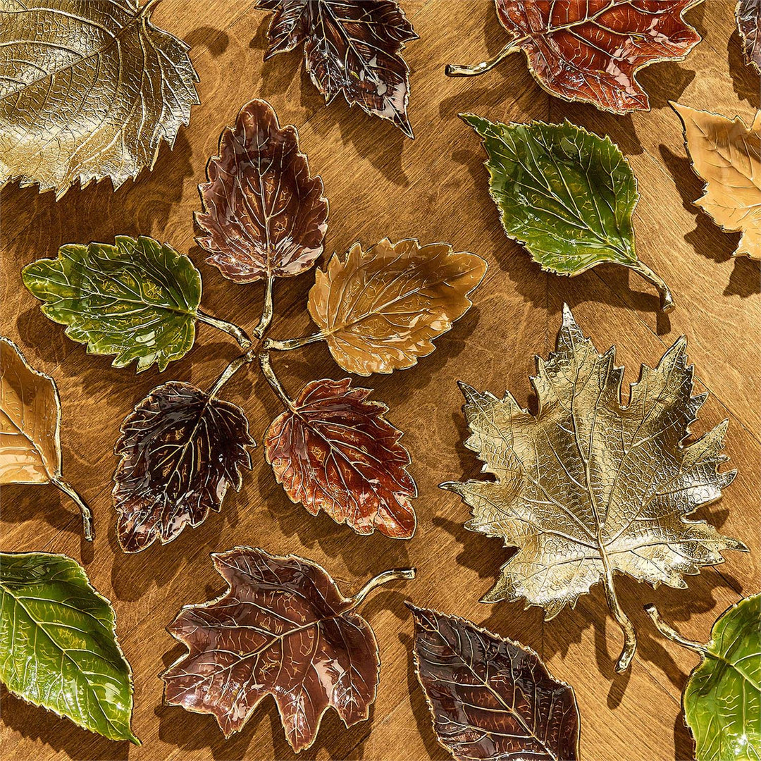 Autumn Allure Enameled Leaf Tray