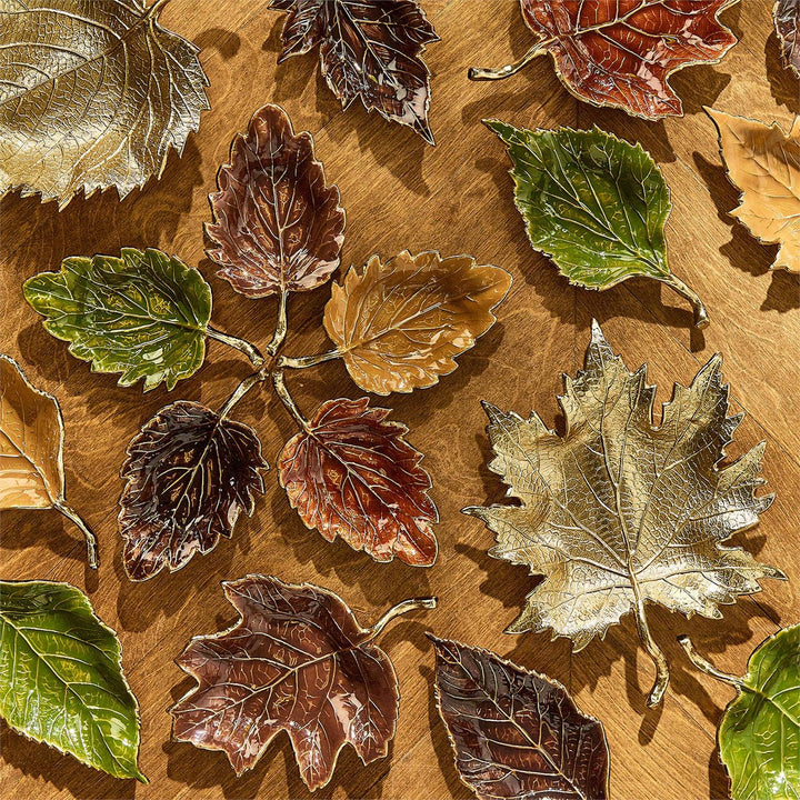 Autumn Allure Enameled Leaf Tray
