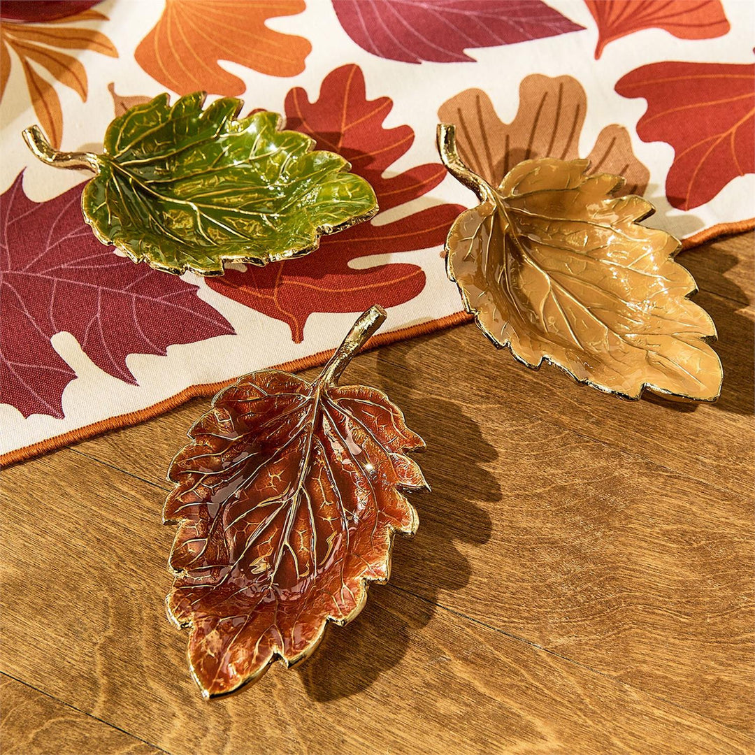 Autumn Allure Enameled Leaf Tray