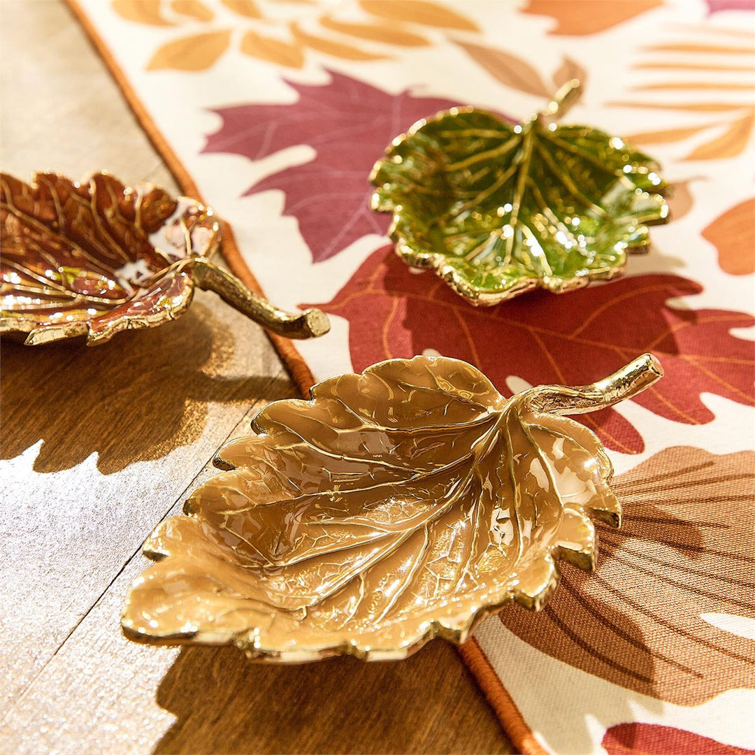 Autumn Allure Enameled Leaf Tray