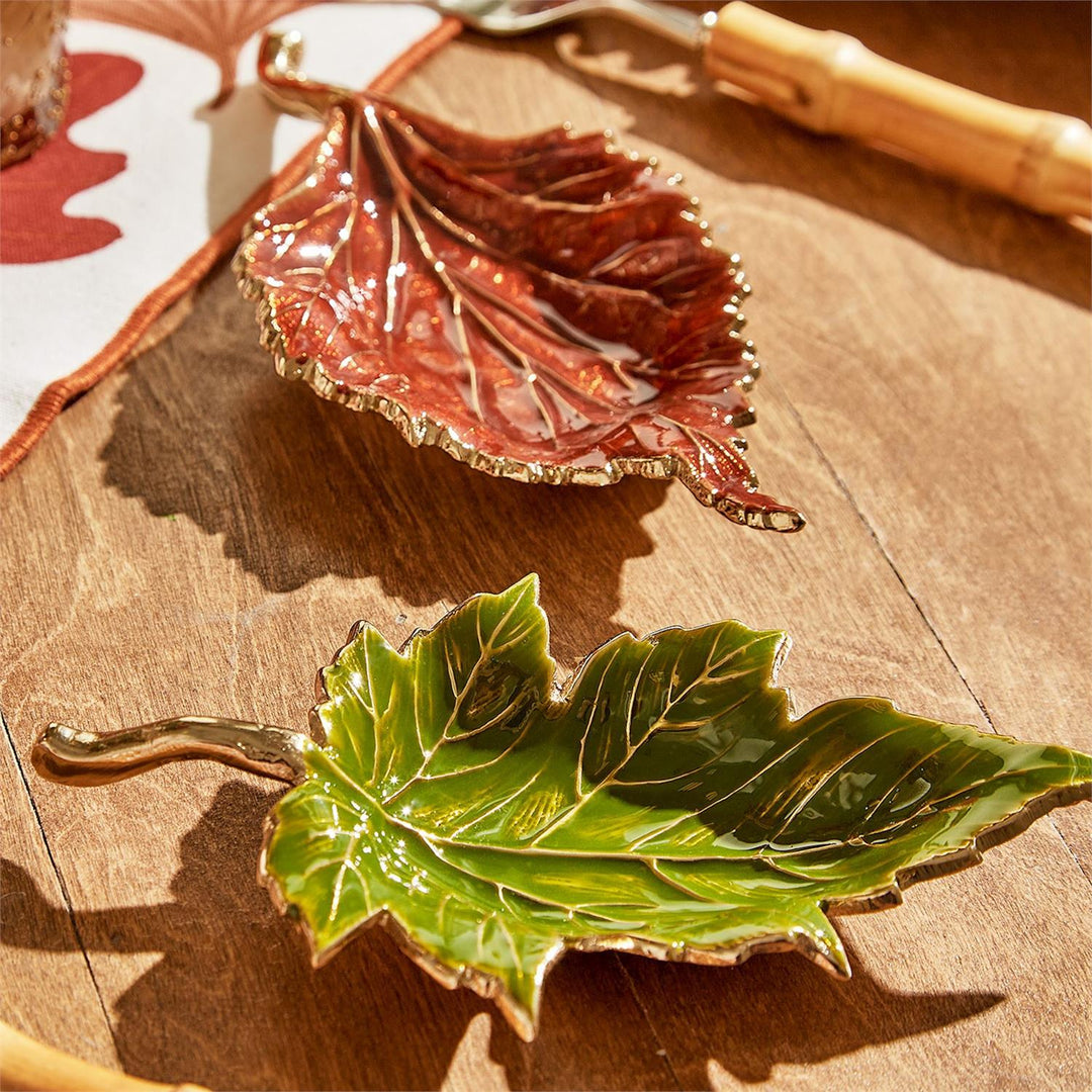 Autumn Allure Enameled Leaf Tray