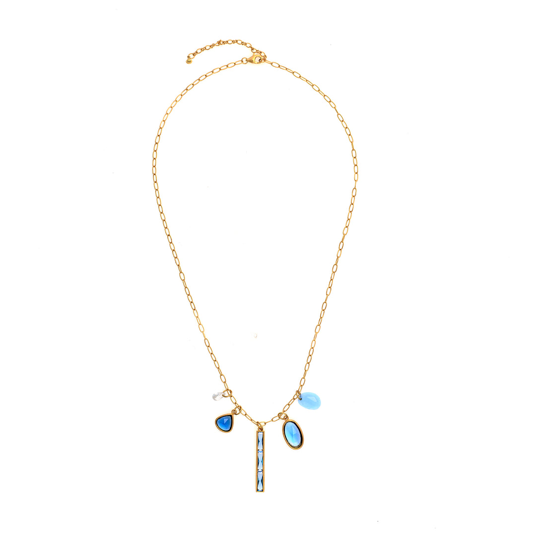 Blue Mix Multi-Stone Necklace