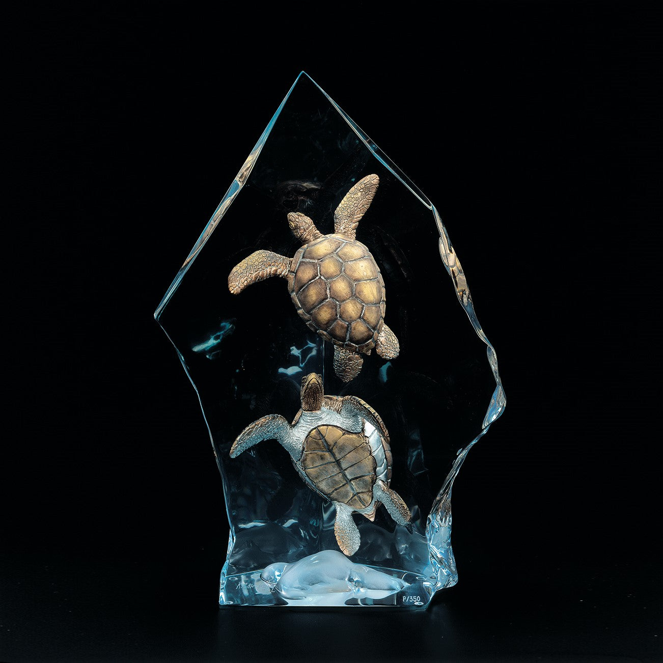 "Intrepid Spirit", Turtle Lucite Art by Kitty Cantrell