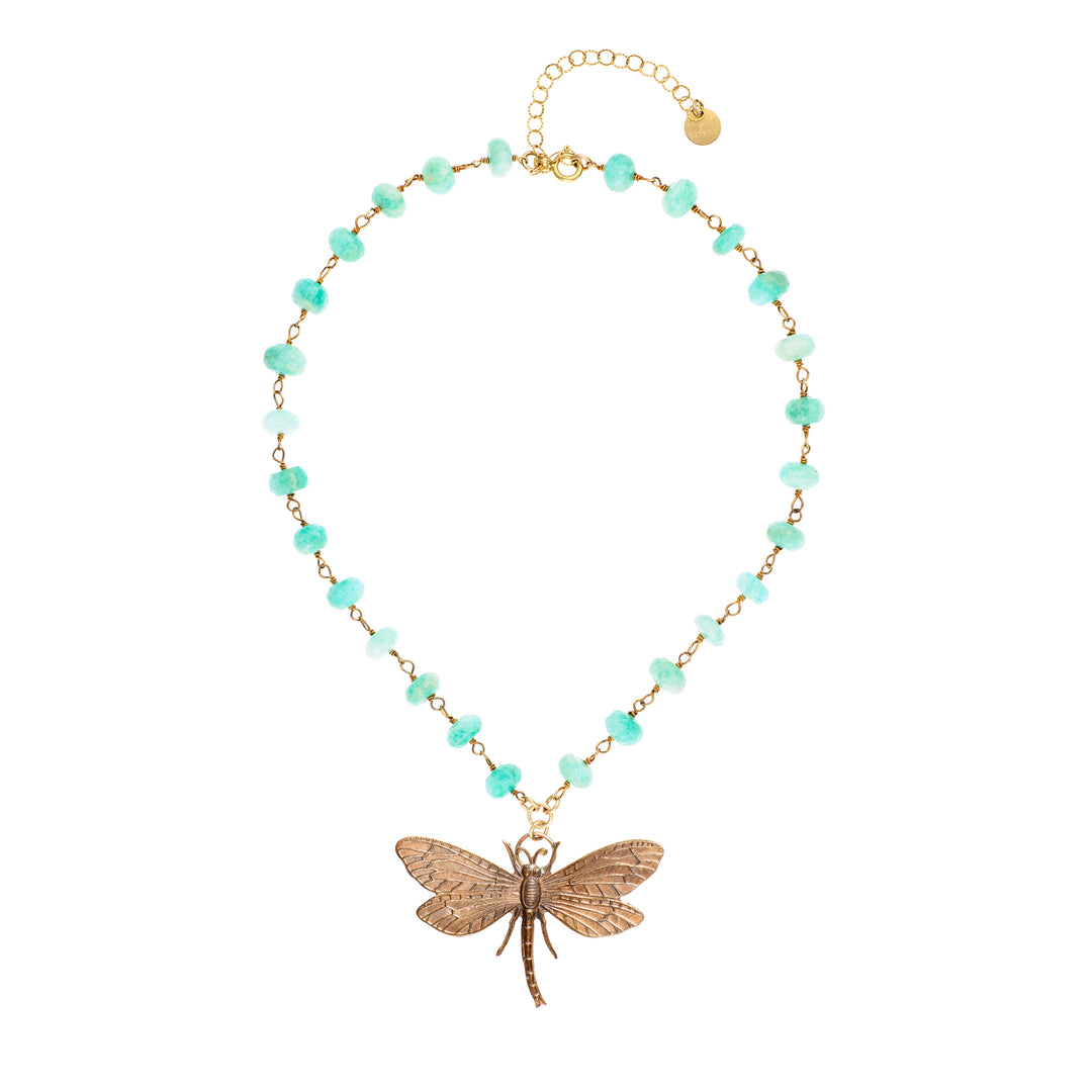 Dragonfly & Stone Necklace