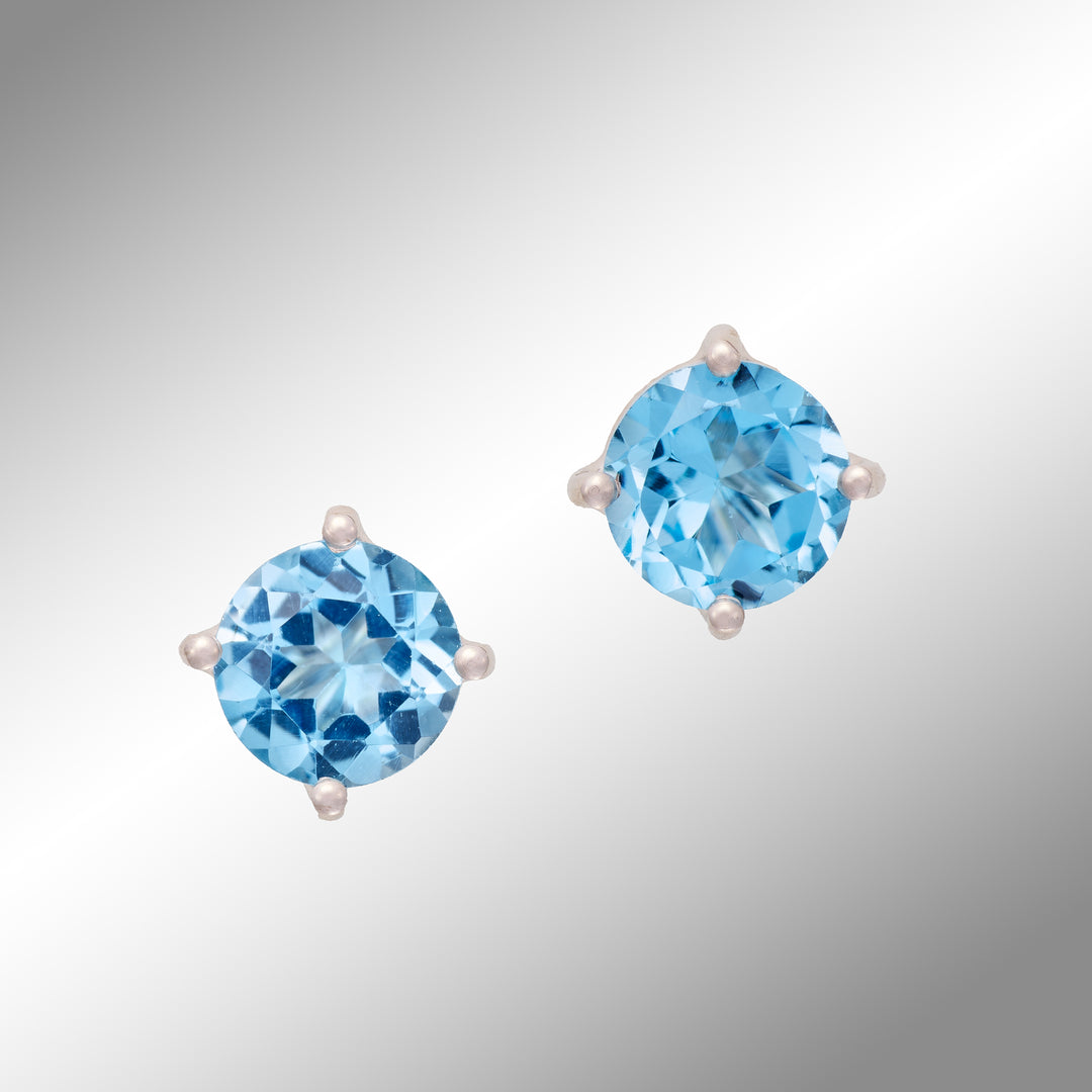 Swiss Blue Topaz Studs