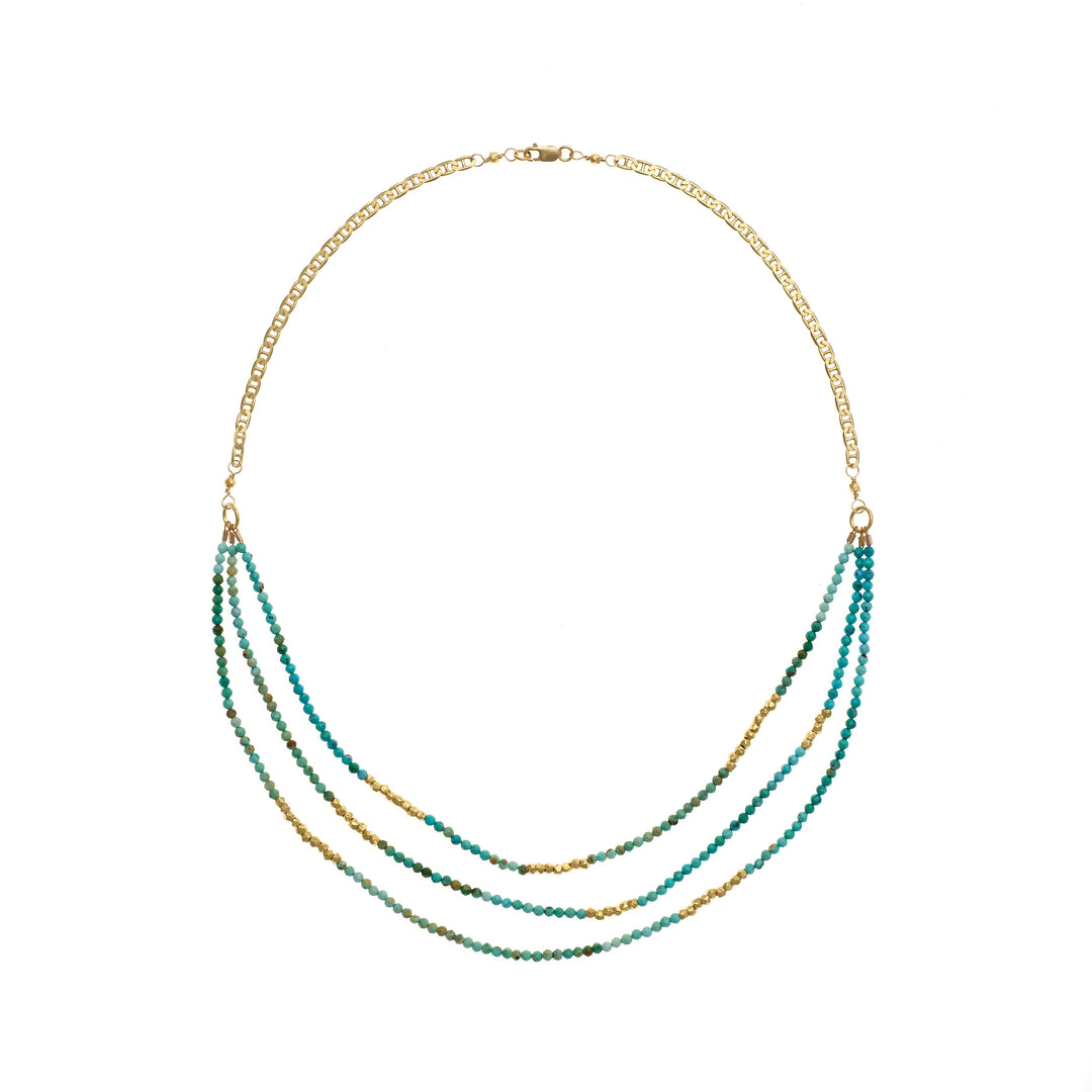 Triple-Strand Turquoise Necklace