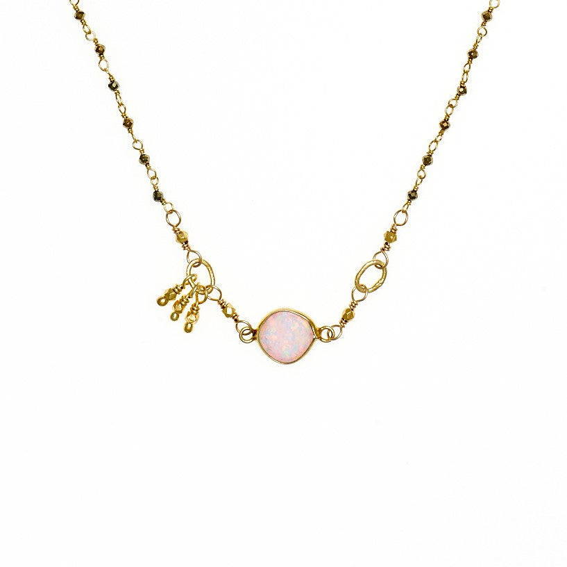 Opal & Pyrite Necklace
