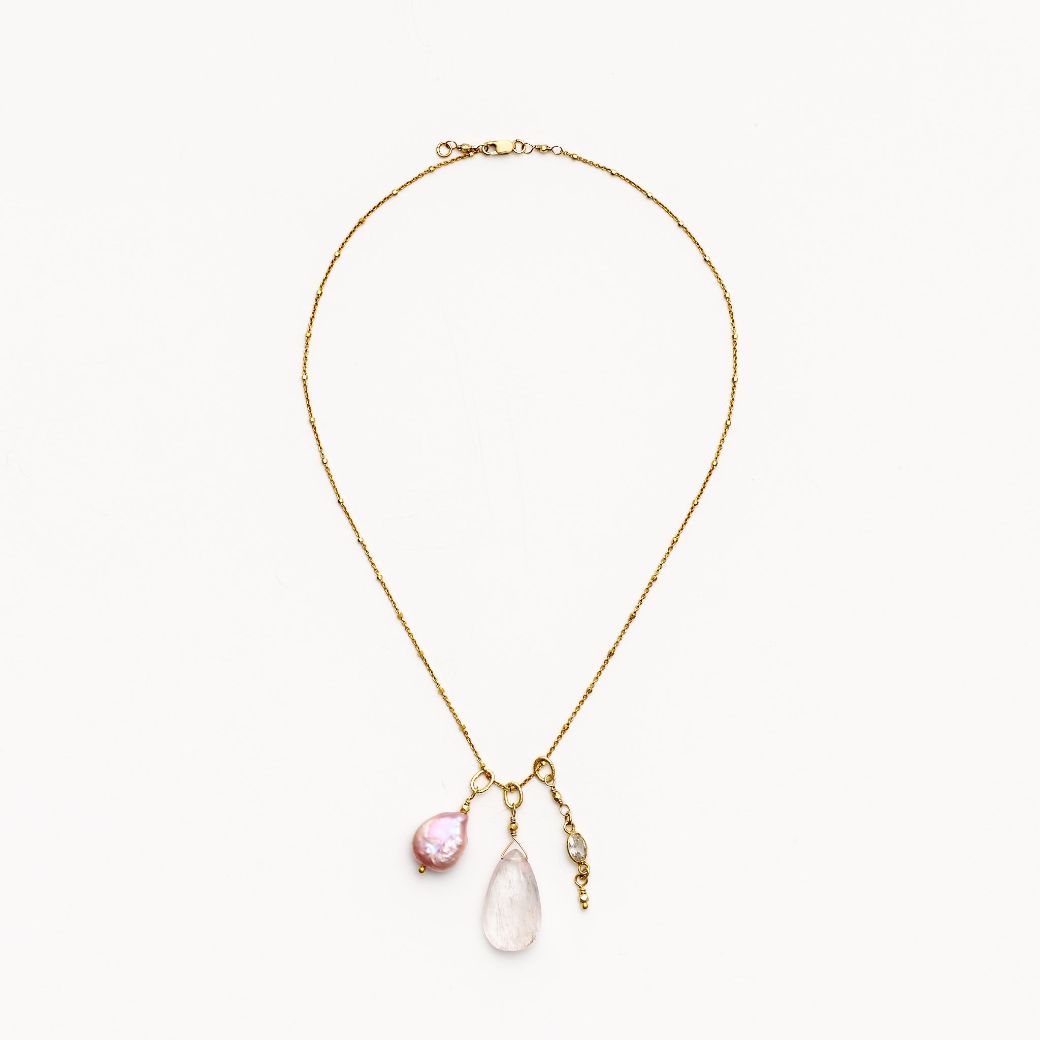 Kunzite & Freshwater Pearl Necklace