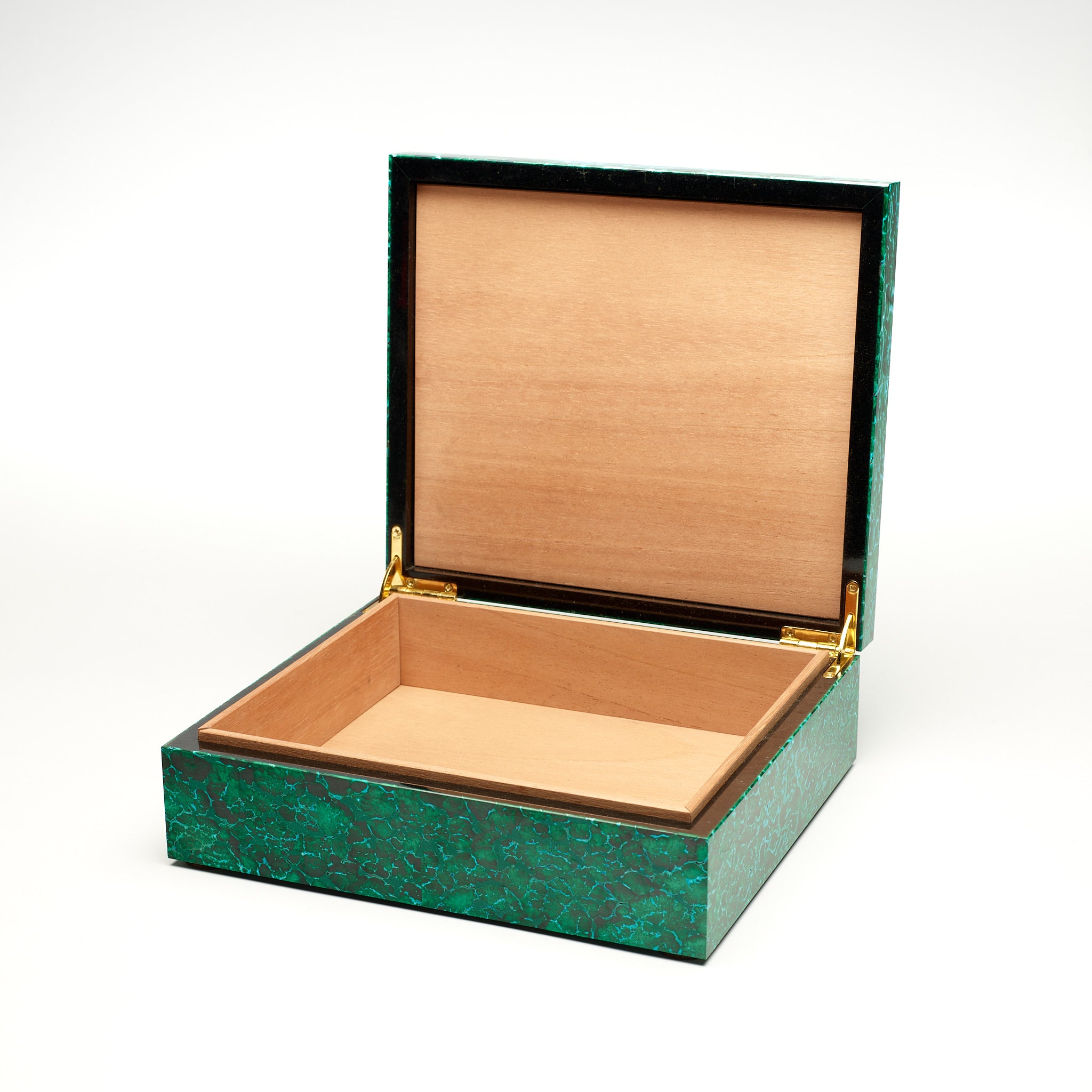 Malachite & Chrysacolla Box with Spanish Cedar Presentation Box