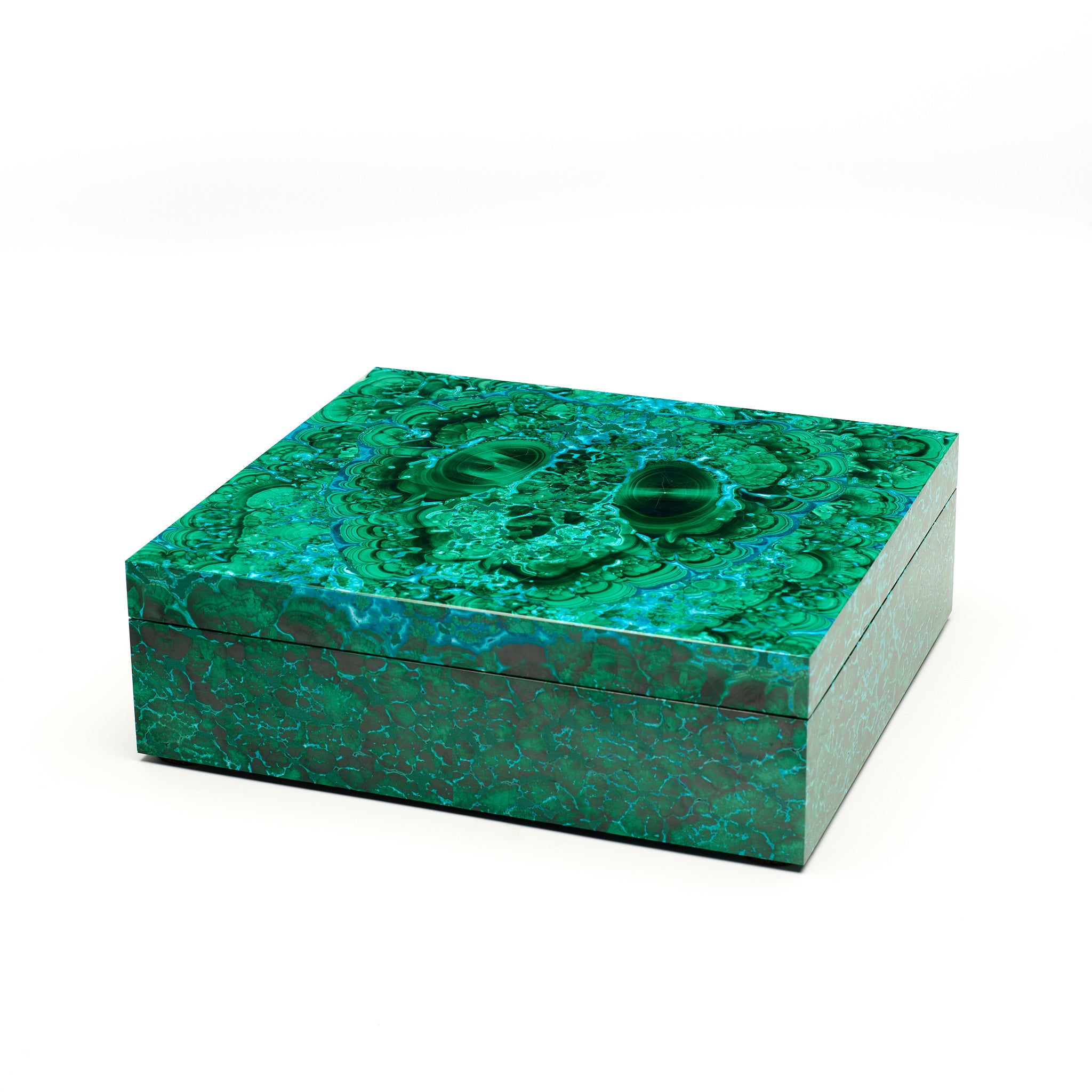 Malachite & Chrysacolla Box with Spanish Cedar Presentation Box