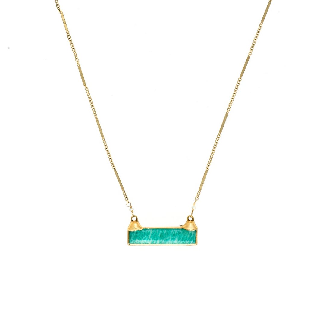 Amazonite Bar Necklace