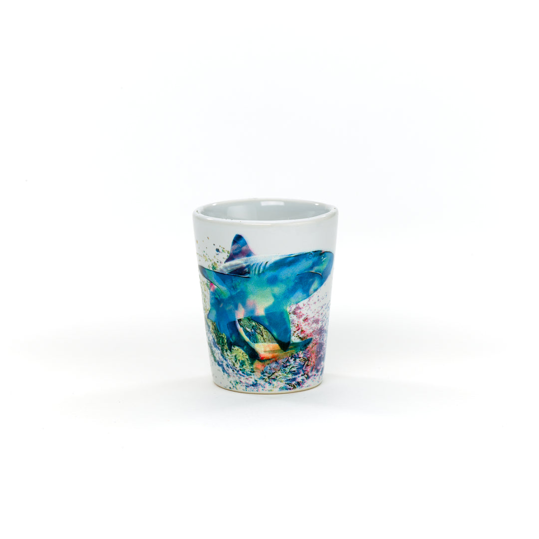 HMNS Watercolor Shark Shot Glass