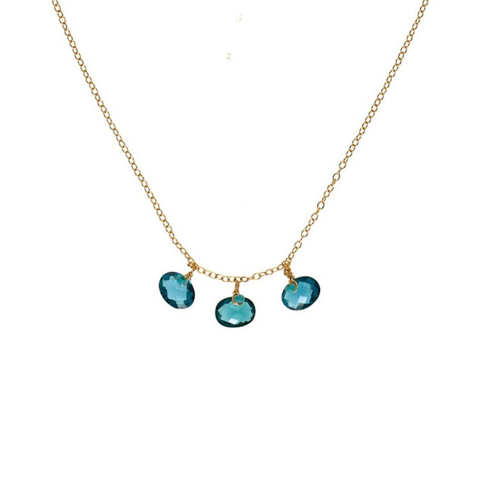 London Blue Topaz & Turquoise Seed Necklace