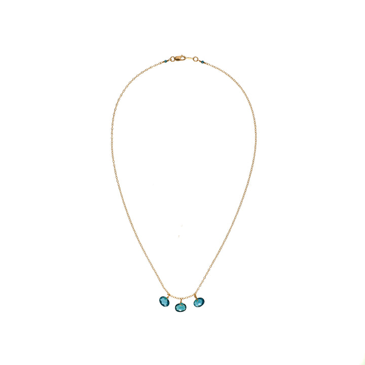 London Blue Topaz & Turquoise Seed Necklace