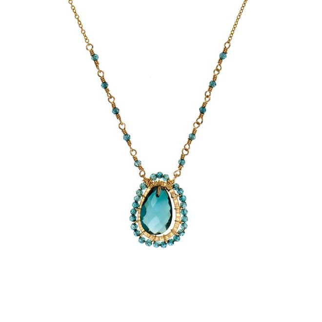 London Blue Topaz & Teal Quartz Necklace