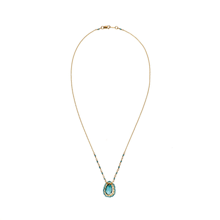 London Blue Topaz & Teal Quartz Necklace