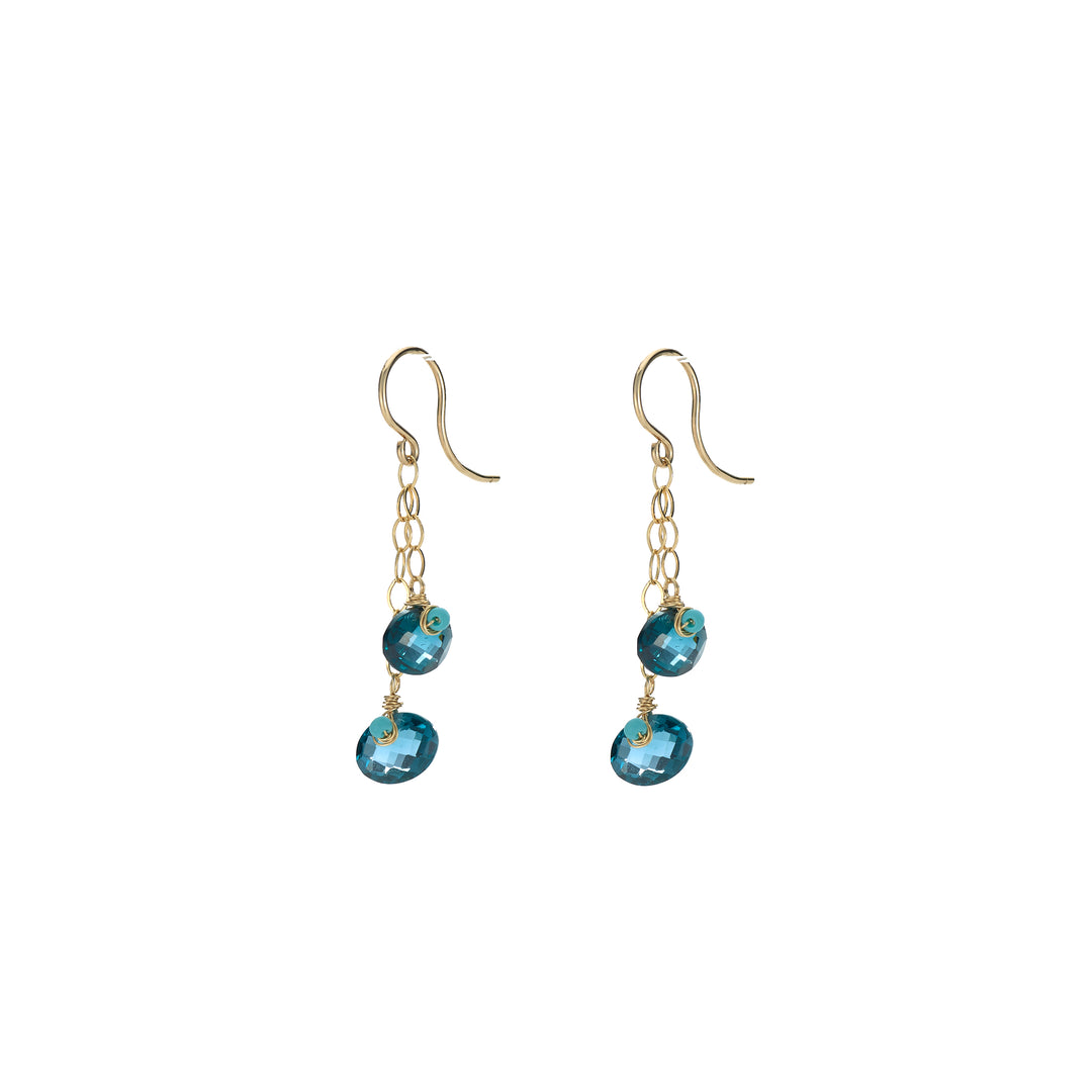 London Blue Topaz & Turquoise Seed Earrings
